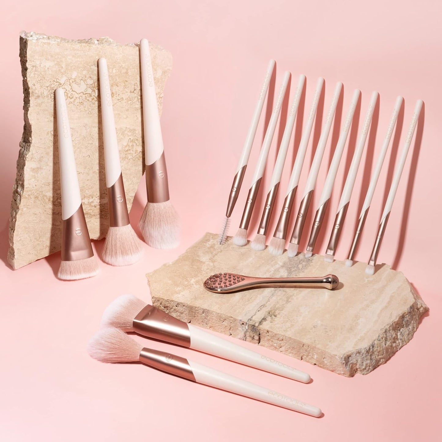 Luxe Professional Face Makeup & Foundation Brush Set, Premium Brush Kit for Face, Cheek, & Eye Makeup, Synthetic Makeup Brushes, Vegan & Cruelty-Free, 5 Piece Set