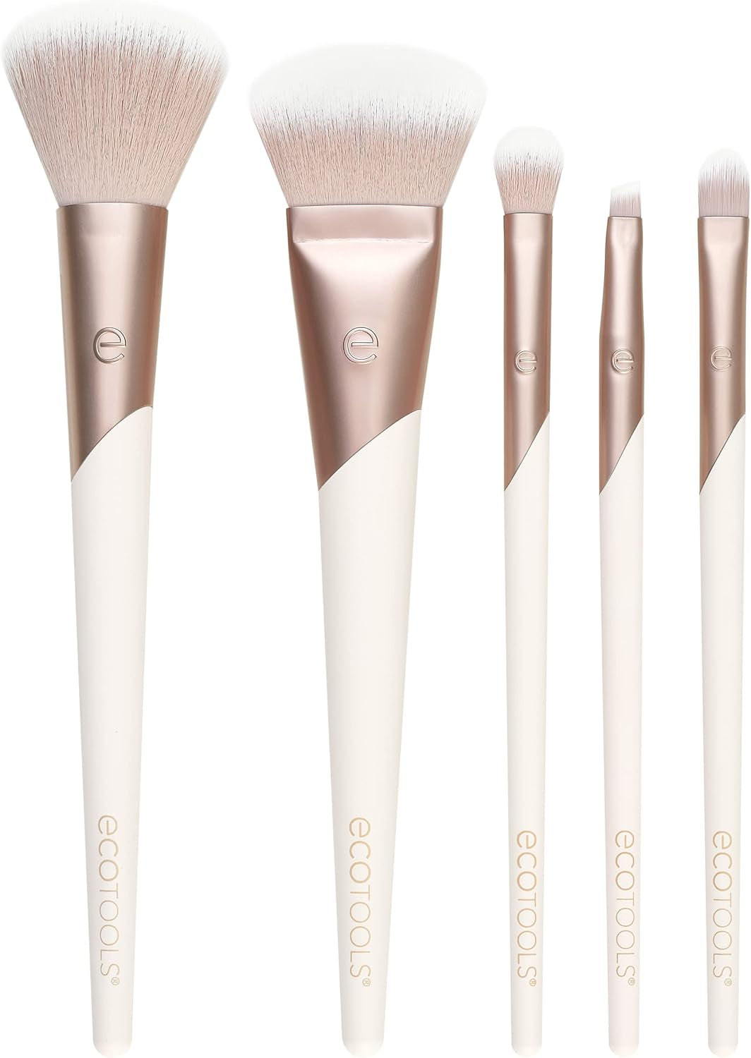 Luxe Professional Face Makeup & Foundation Brush Set, Premium Brush Kit for Face, Cheek, & Eye Makeup, Synthetic Makeup Brushes, Vegan & Cruelty-Free, 5 Piece Set