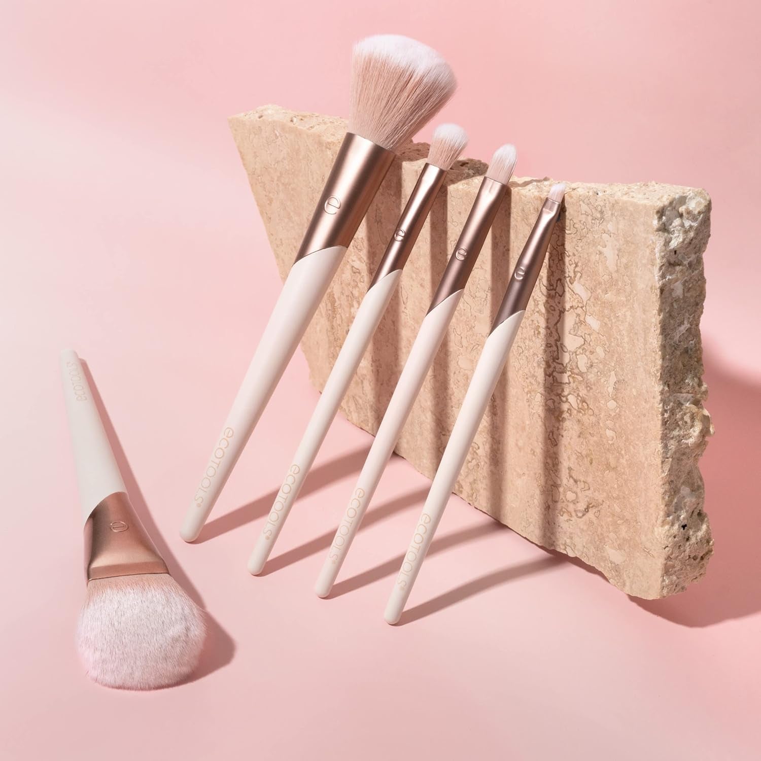 Luxe Professional Face Makeup & Foundation Brush Set, Premium Brush Kit for Face, Cheek, & Eye Makeup, Synthetic Makeup Brushes, Vegan & Cruelty-Free, 5 Piece Set