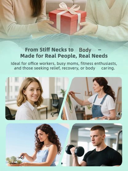 FEEJOY Handheld Meridian Massager with Red Light Heat Vibration Therapy Tool 4 Modes 12 Levels Adjustable Intensity,Multi-Mode Relaxing Tool for Self-Care,Summervibes, Portable Muscle Relief for Shoulder Back Leg Waist #Summerwins #Dealsforyoudays