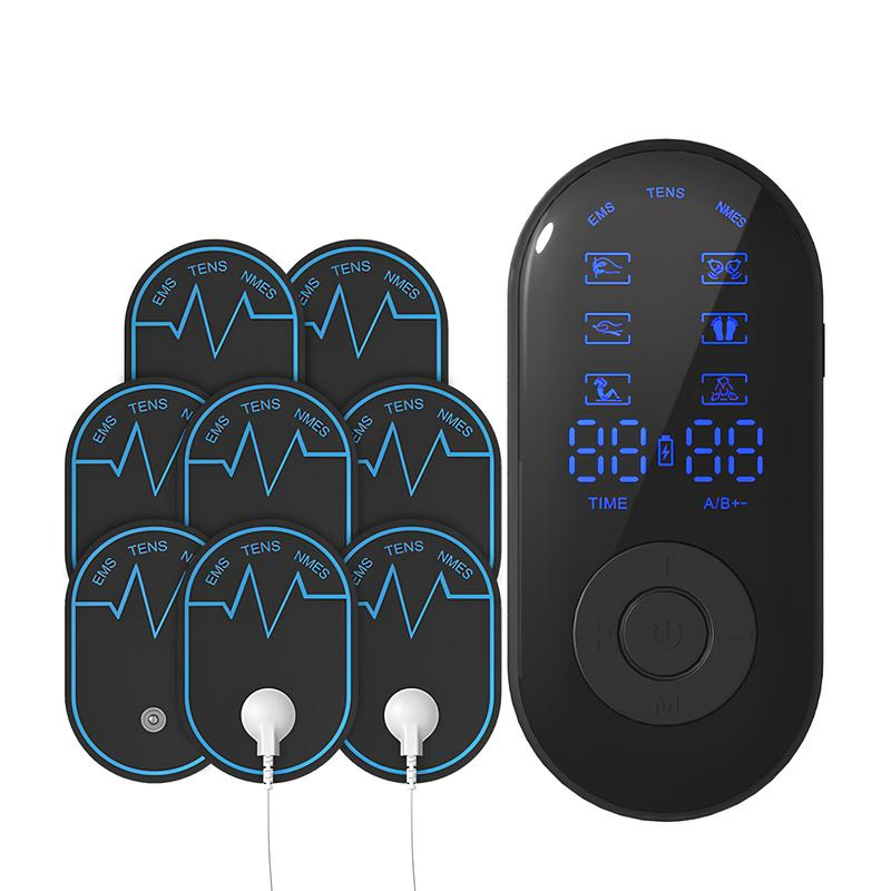 Muscle Massage Unit, 10 Modes Dual Channel, 30 Intensity Levels, Compact Rechargeable Body Massager with 4 Pads