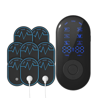 Muscle Massage Unit, 10 Modes Dual Channel, 30 Intensity Levels, Compact Rechargeable Body Massager with 4 Pads