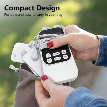 Muscle Massage Unit, 10 Modes Dual Channel, 30 Intensity Levels, Compact Rechargeable Body Massager with 4 Pads
