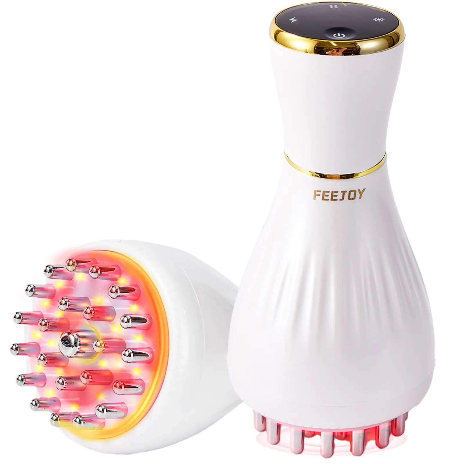 FEEJOY Handheld Meridian Massager with Red Light Heat Vibration Therapy Tool 4 Modes 12 Levels Adjustable Intensity,Multi-Mode Relaxing Tool for Self-Care,Summervibes, Portable Muscle Relief for Shoulder Back Leg Waist #Summerwins #Dealsforyoudays