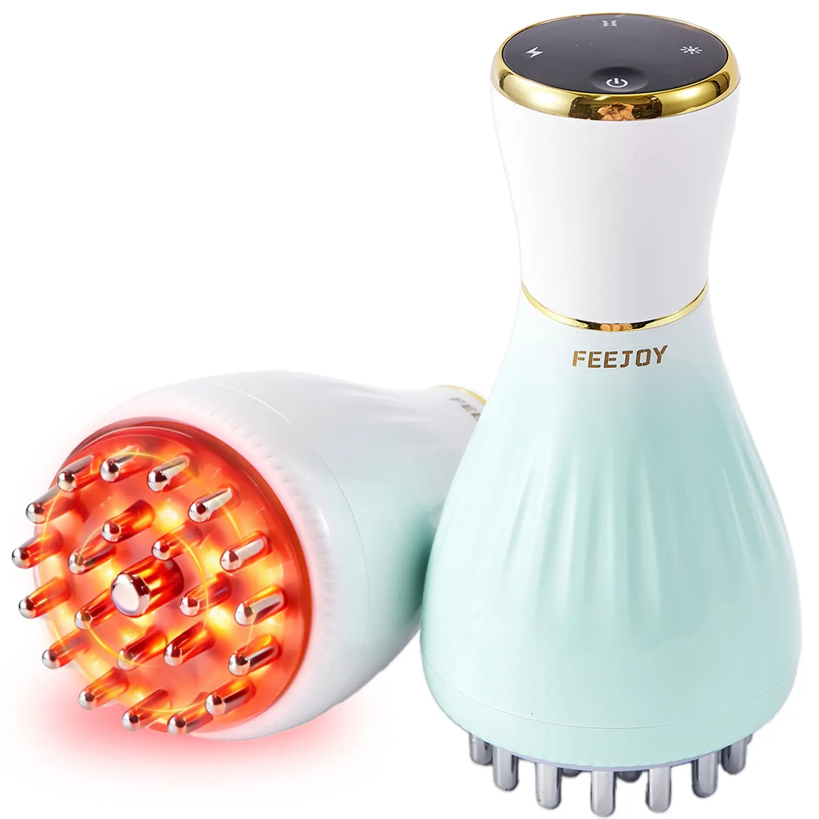 FEEJOY Handheld Meridian Massager with Red Light Heat Vibration Therapy Tool 4 Modes 12 Levels Adjustable Intensity,Multi-Mode Relaxing Tool for Self-Care,Summervibes, Portable Muscle Relief for Shoulder Back Leg Waist #Summerwins #Dealsforyoudays